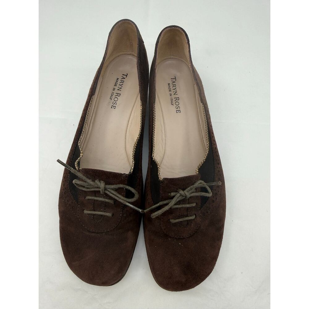Taryn Rose Brown Suede‎ Wedge Loafers Italy Comfort Shoes Size EU 39 / US 8.5